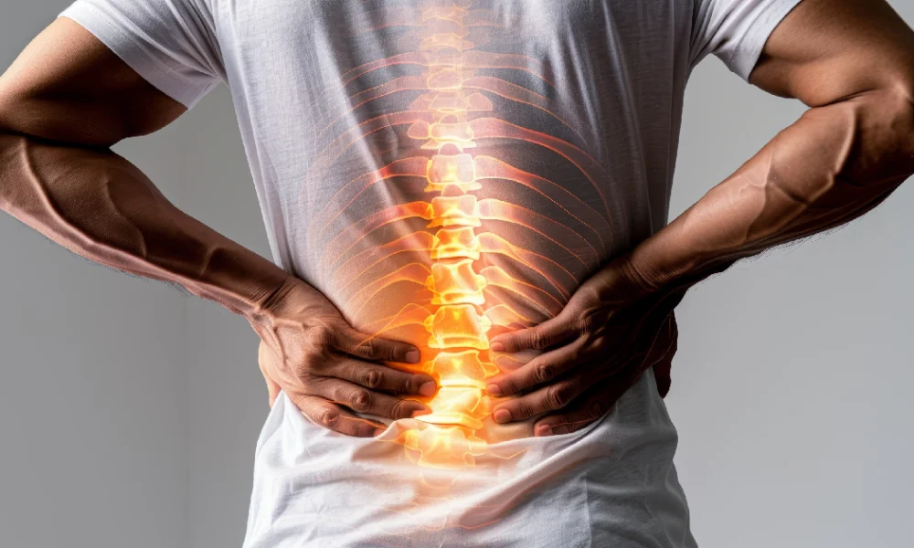 Man Showing his Spinal Cord Stimulator in Sandy, UT, and Bountiful, UT.
